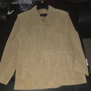 Suede Zip-Front Jacket - Tan